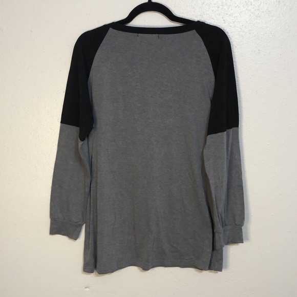 Sarin Mathews grey black color block long sleeved T size L witchycore - Picture 4 of 6